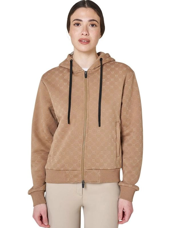 Felpa donna monogram con cappuccio