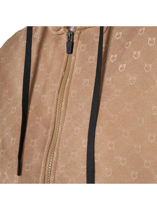 Felpa donna monogram con cappuccio