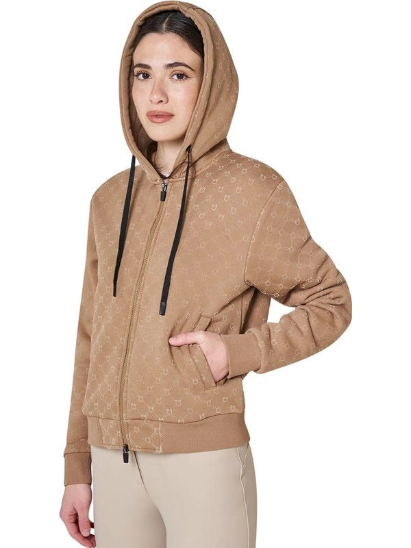 Felpa donna monogram con cappuccio