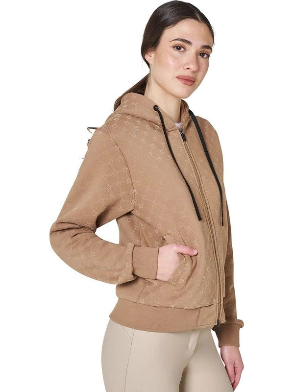 Felpa donna monogram con cappuccio