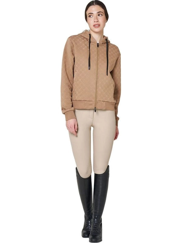Felpa donna monogram con cappuccio
