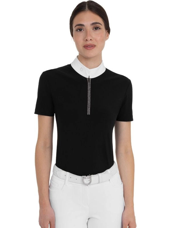 Polo concorso donna manica corta con strass