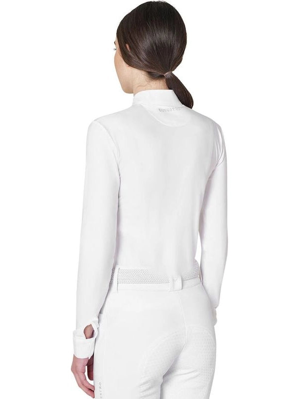 Polo da concorso da donna a manica lunga con strass