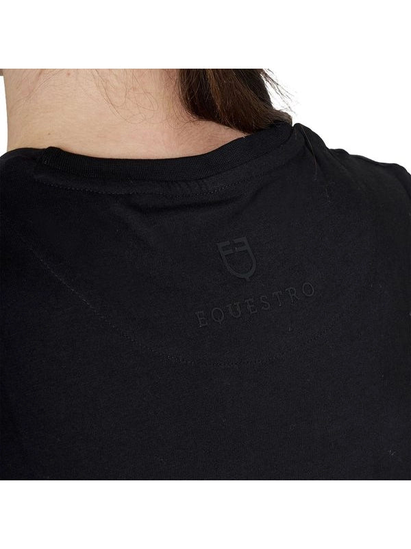 T-shirt donna con logo in lamina