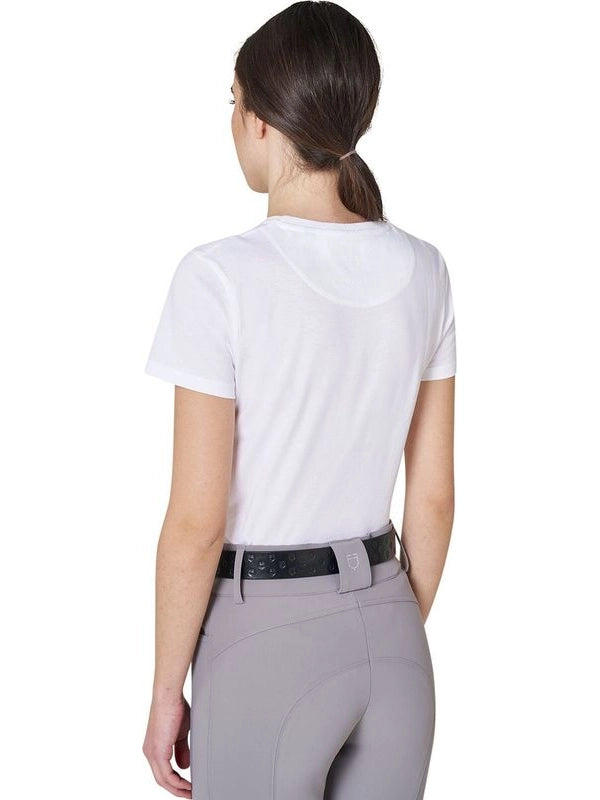 T-shirt donna con logo in lamina