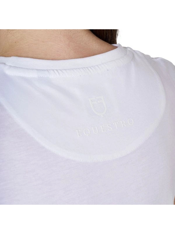 T-shirt donna con logo in lamina