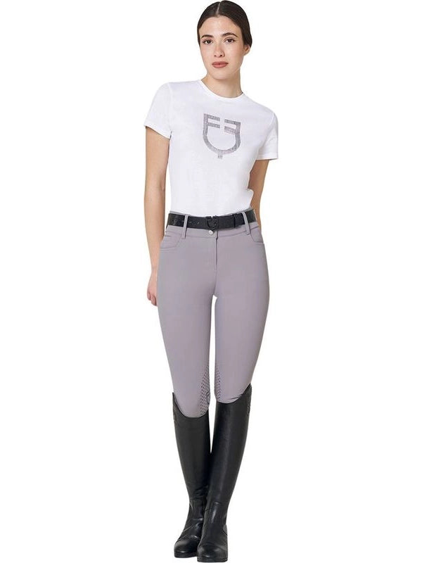 T-shirt donna con logo in lamina