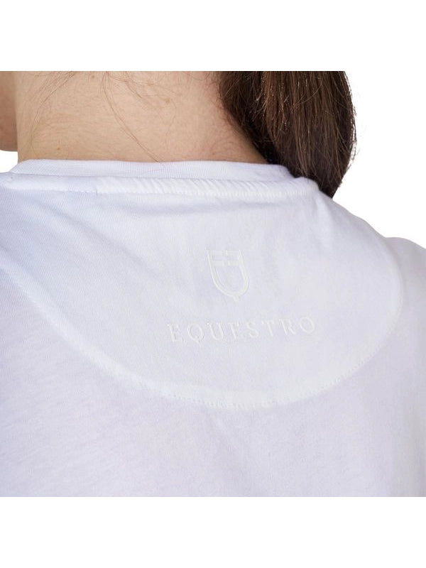 T-shirt donna con logo monogram effetto velluto