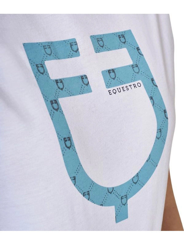 T-shirt donna con logo monogram effetto velluto