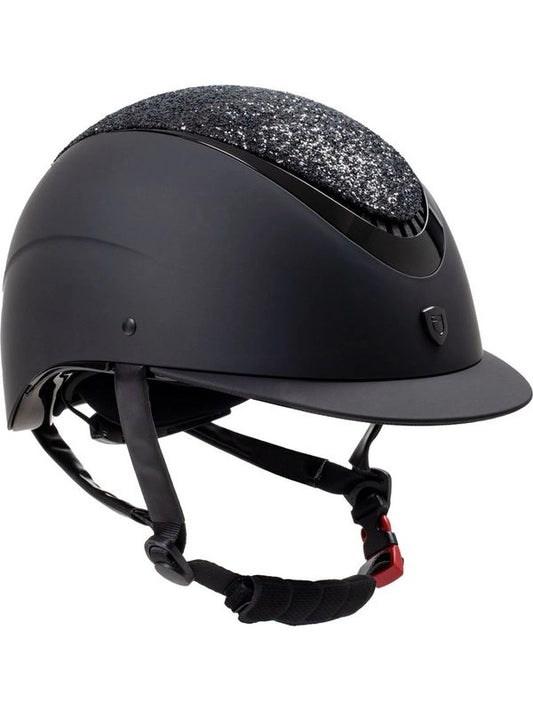 Cap visiera stretta con brillantini omologazione EN 1384-2023