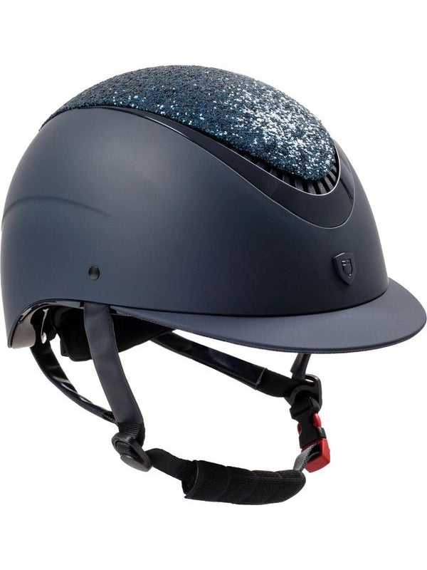 Cap visiera stretta con brillantini omologazione EN 1384-2023