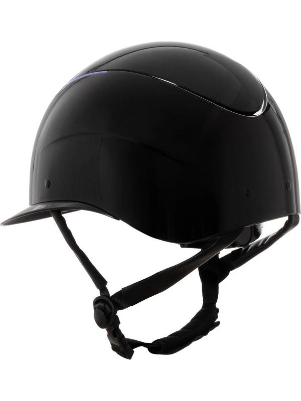 Cap lucido cinturino in ecopelle omologazione EN 1384-2023