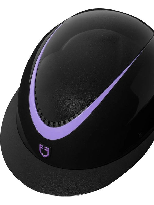 Cap lucido cinturino in ecopelle omologazione EN 1384-2023