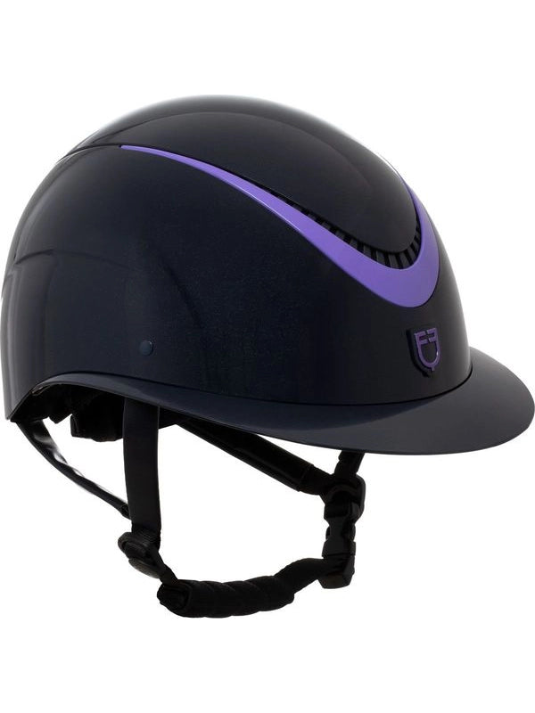 Cap lucido cinturino in ecopelle omologazione EN 1384-2023