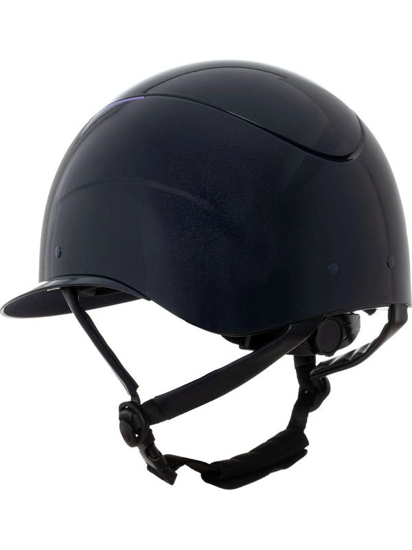 Cap lucido cinturino in ecopelle omologazione EN 1384-2023