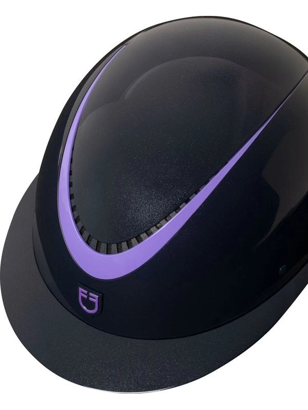 Cap lucido cinturino in ecopelle omologazione EN 1384-2023