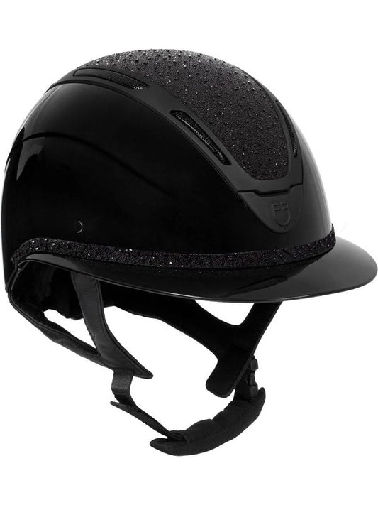 Cap Apocalypse donna calotta lucida e brillantini omologazione EN 1384-2023
