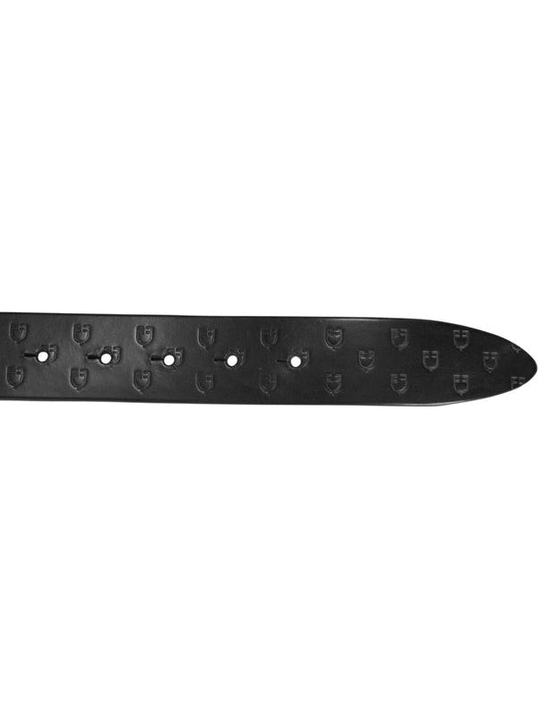 Cintura in cuoio logato black e fibbia rosegold