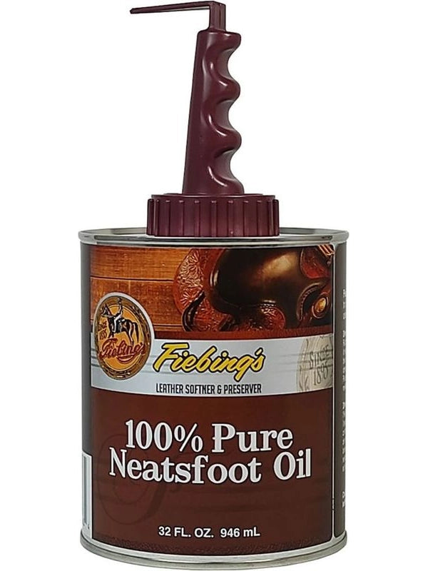 Olio cuoio 100% pure neatsfoot oil 946 ml con applicatore