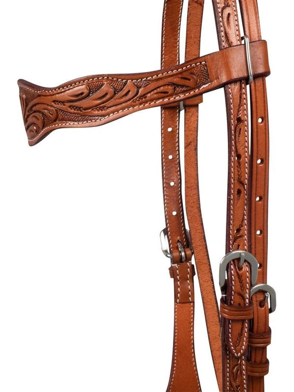 Testiera western flower tooling
