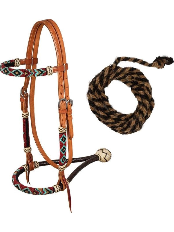 Bosal set con perle bordo' e redini mecate in crine