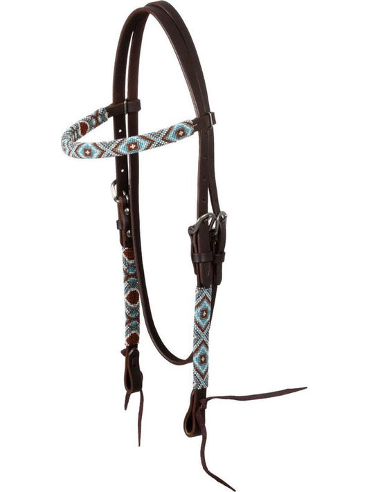 Briglia western oliata con perline