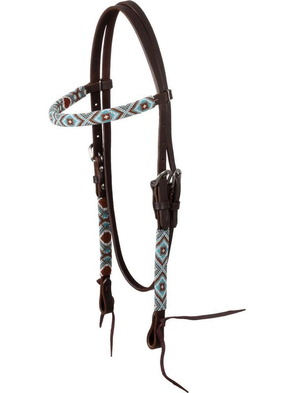 Briglia western oliata con perline