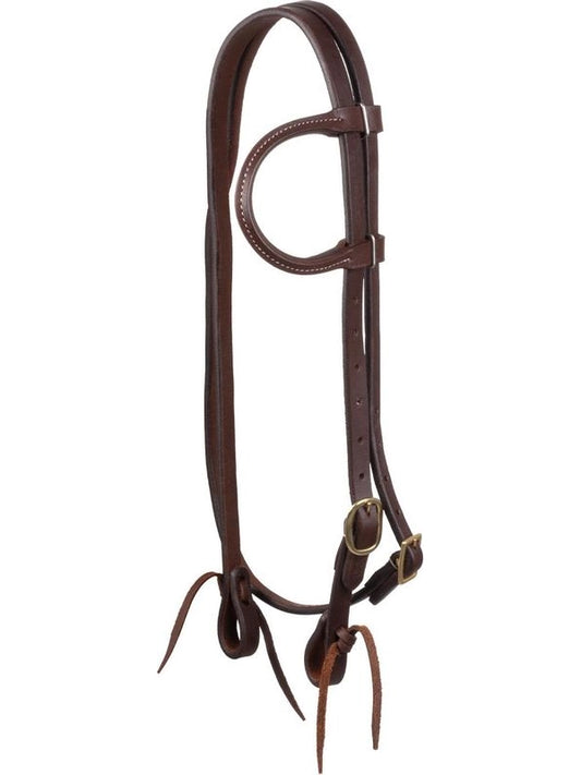 Briglia western monorecchio con sottogola (ottone)