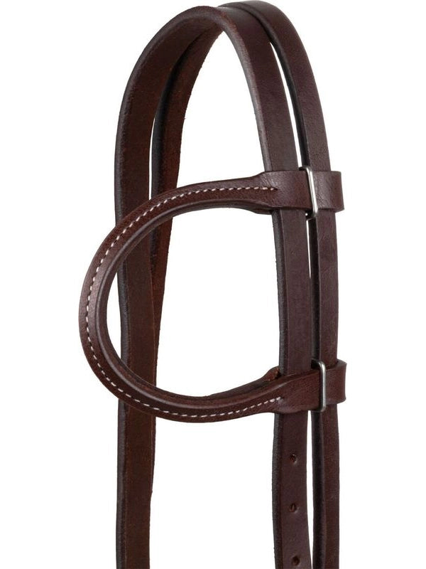 Briglia western monorecchio con sottogola (ottone)