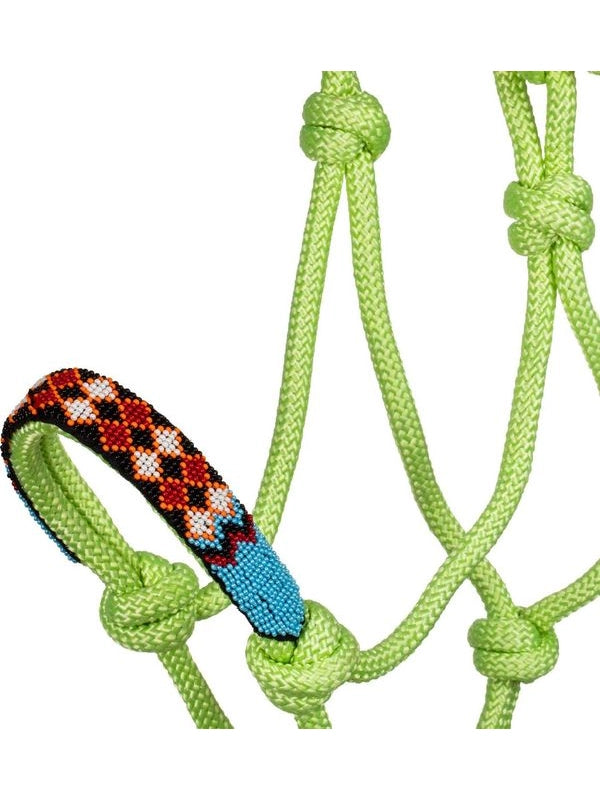 Capezza in corda con decorazioni perline c/lunghina