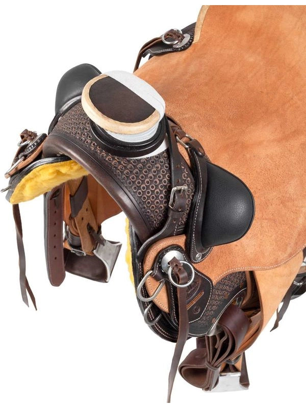 Sella wade western dusty con sottopancia posteriore e paracoltello