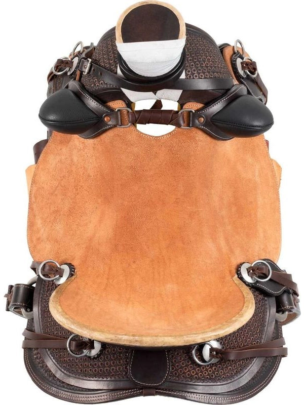 Sella wade western dusty con sottopancia posteriore e paracoltello