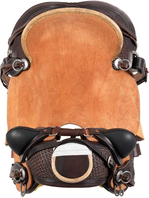 Sella wade western dusty con sottopancia posteriore e paracoltello