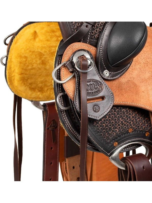 Sella wade western dusty con sottopancia posteriore e paracoltello
