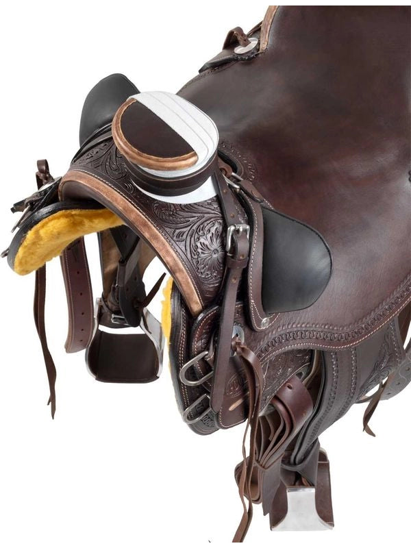 Sella western wade ranch flower tooling saddle