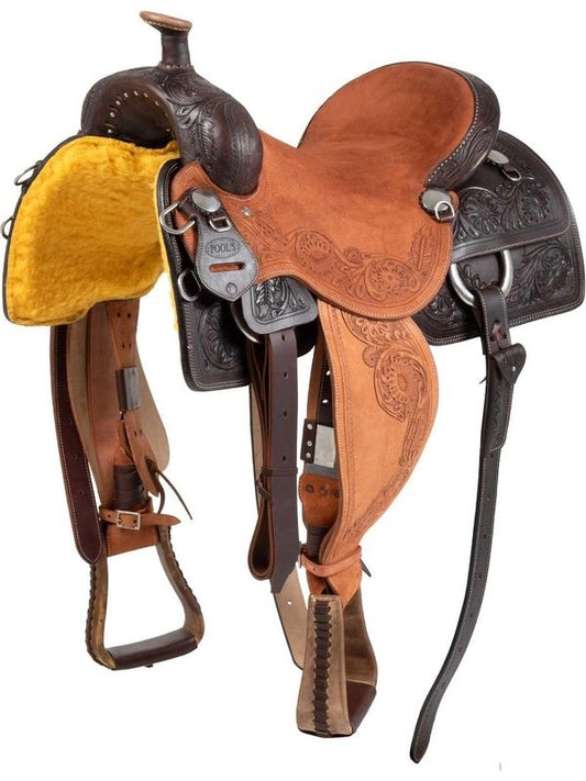 Sella cow horse Pool's con flower tooling