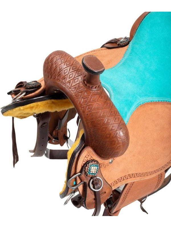 Sella barrel con seggio turquoise e basket tooling