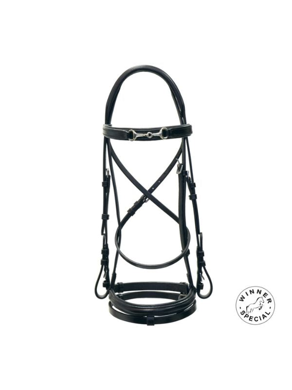 Testiera "morsetto nichelato" con redini rider e horse