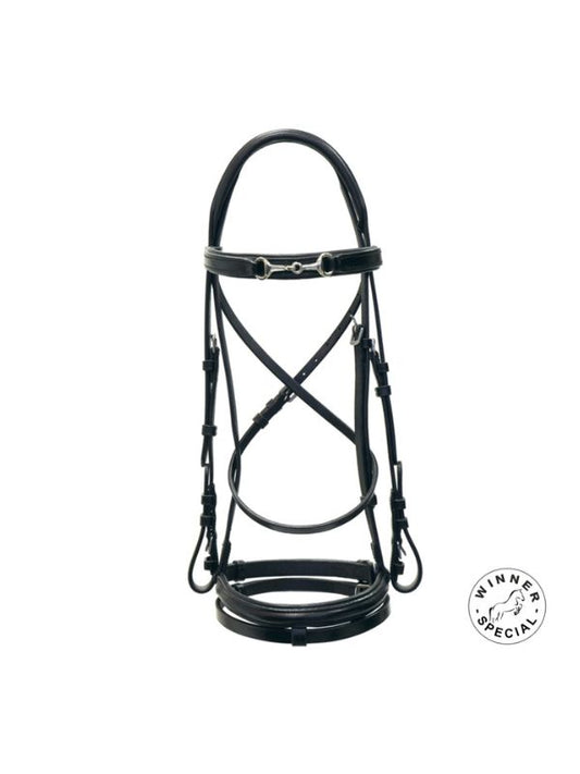 Testiera "morsetto nichelato" con redini rider e horse
