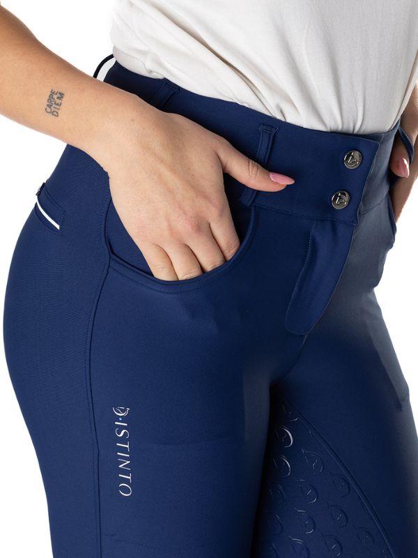 Pantaloni donna Orchidea vita alta con grip al ginocchio rider e horse