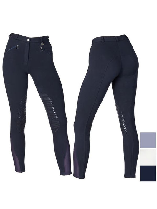 Pantaloni donna cotone con grip al ginocchio rider e horse