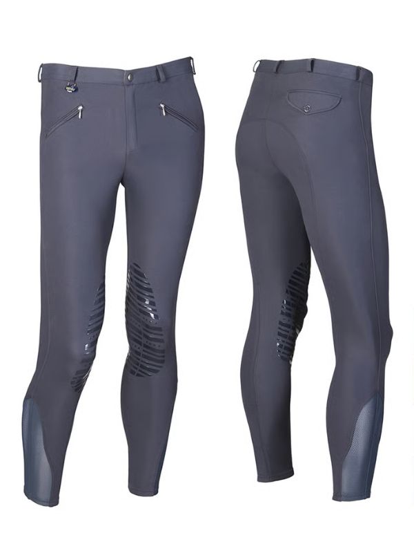 Pantaloni uomo in microfibra con grip al ginocchio rider e horse