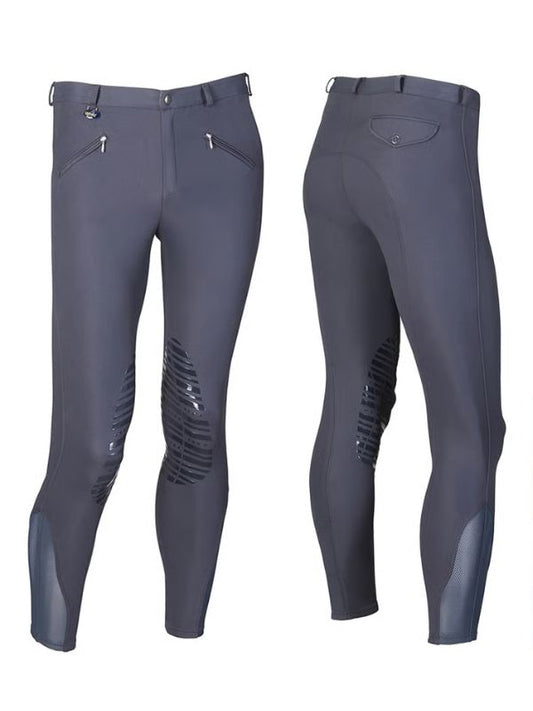 Pantaloni uomo in microfibra con grip al ginocchio rider e horse