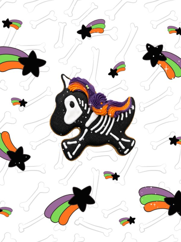 Biscotto unicorno scheletro Halloween Limited edtion rider e horse