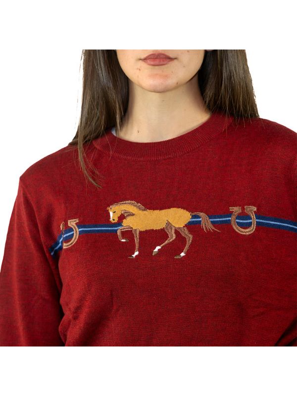 Maglione da donna Stripe rider e horse