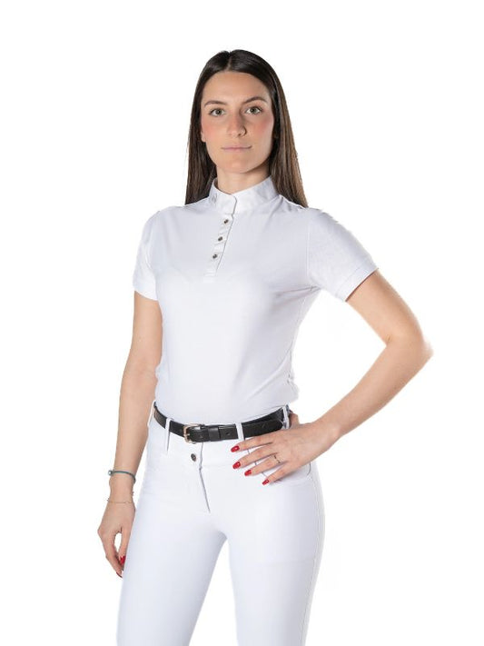 Polo concorso donna a maniche corte rider e horse