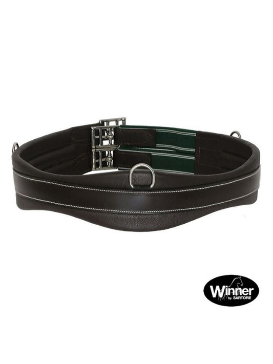 Sottopancia in cuoio nero sagomato rider e horse