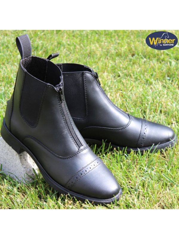 Stivaletti sintetico con zip rider e horse