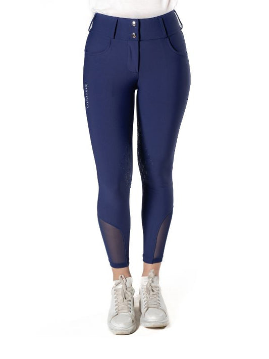 Pantaloni donna Orchidea vita alta con grip al ginocchio rider e horse