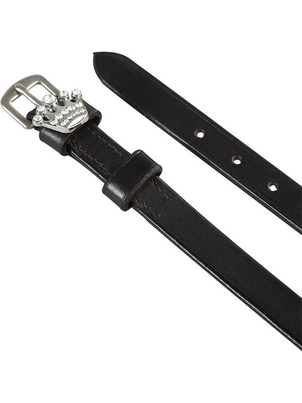 Lacciolini per speroni in pelle con decorazioni e strass